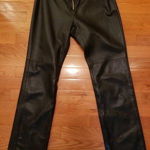 Hugo Buscati Collection Genunine Leather Black Pants- Size 6 Petite